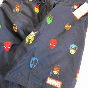 Marvel NWT Large navy swim trunks